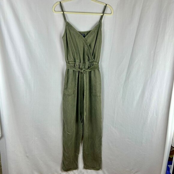 Abercrombie & Fitch Front Wrap Utility Jumpsuit Women Medium Army Olive‎ Green - Picture 4 of 13